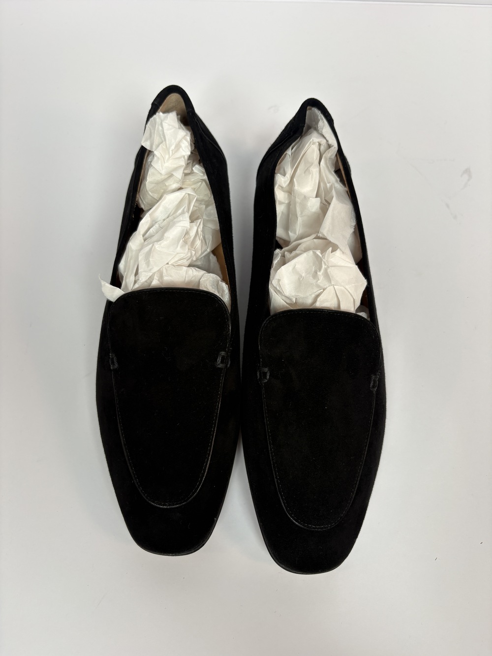 PF-1214 The Row Adam Black Suede Moccasin Loafers with Box and Dust Bag